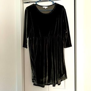 Green velvet dress